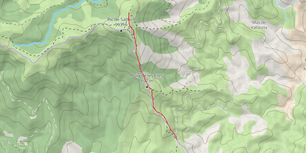 Carte de l'itinéraire :  Refuge Tomy - creu de Sailfort