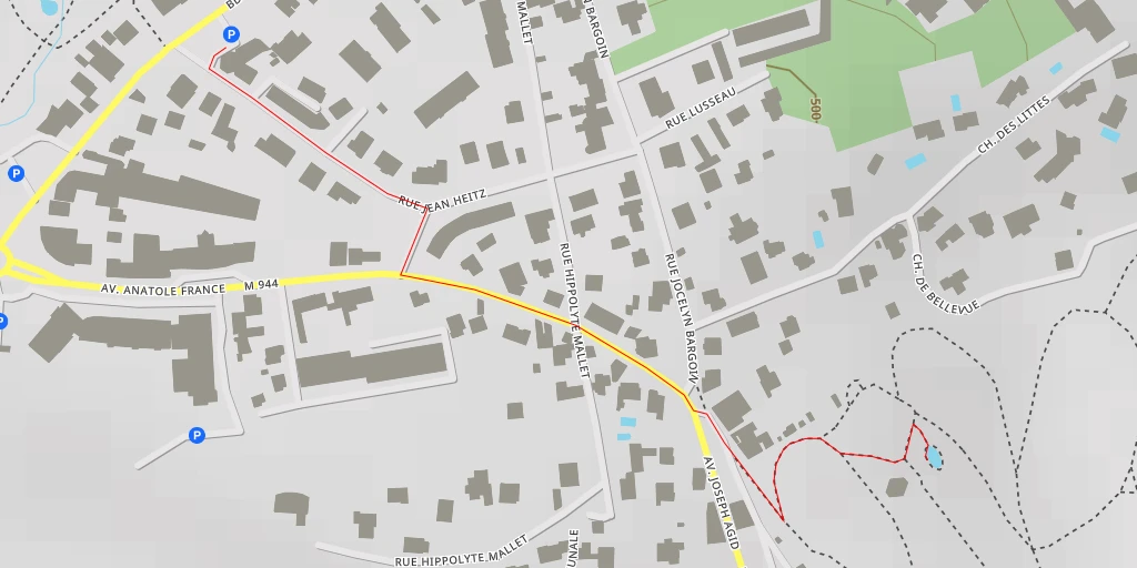 Map of the trail for Château de Bellevue - Chemin de Beaumont