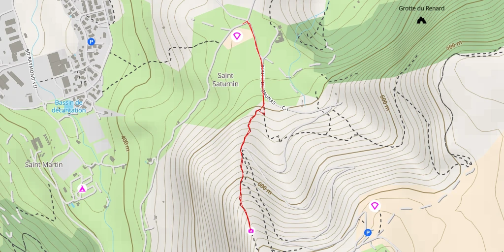 Carte de l'itinéraire :  Route de Brunas