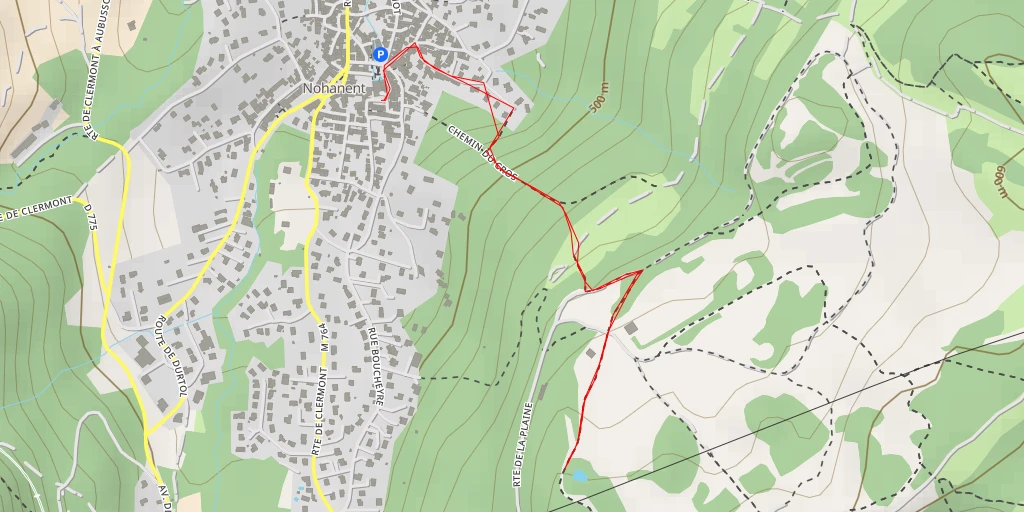 Map of the trail for Route de la Plaine