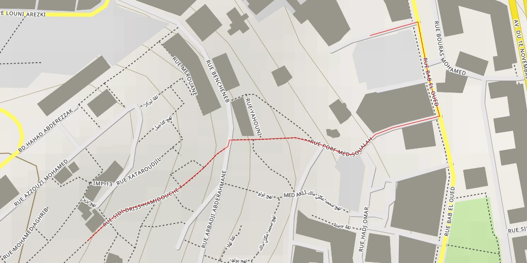 Map of the trail for Rue Sidi Ramdane - القصبة