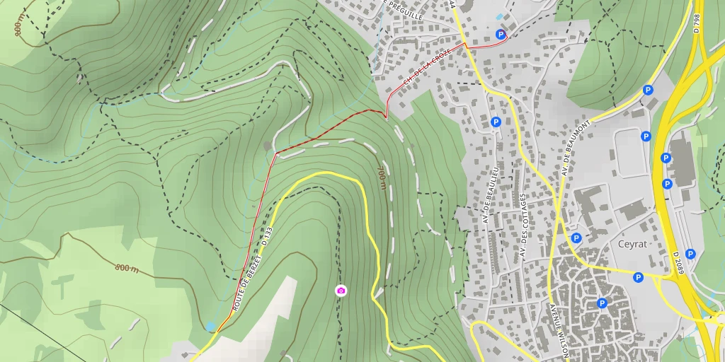 Map of the trail for Route de Berzet - Route de Berzet