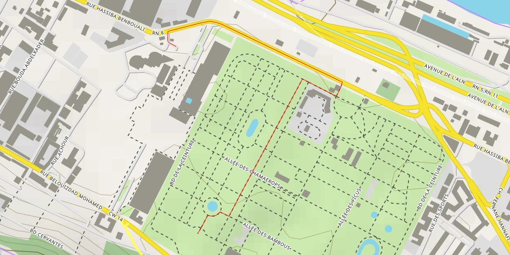 Carte de l'itinéraire :  Belvédère du jardin