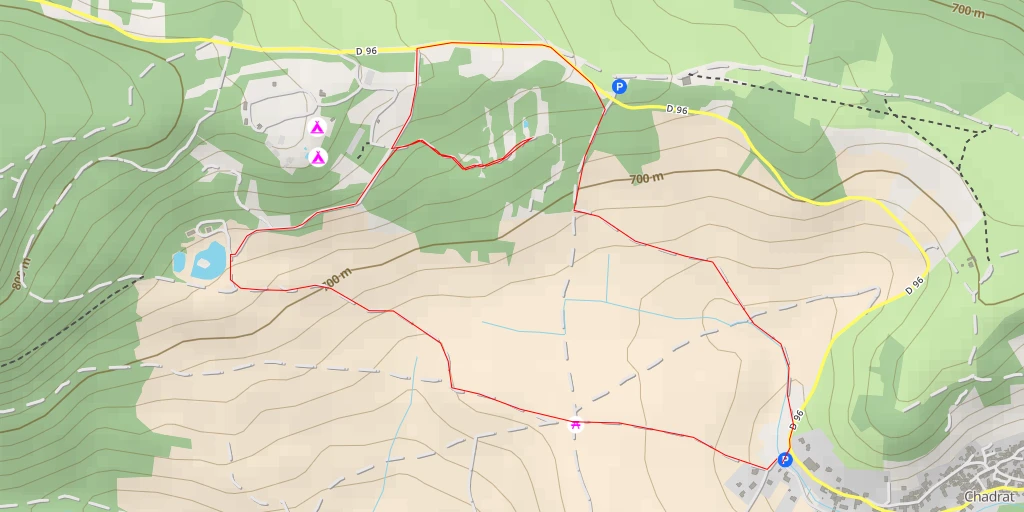 Map of the trail for D 96 - D 96