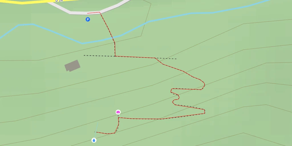 Map of the trail for La source salée de la Tête de lion - Impasse du Pont de Ribeyre