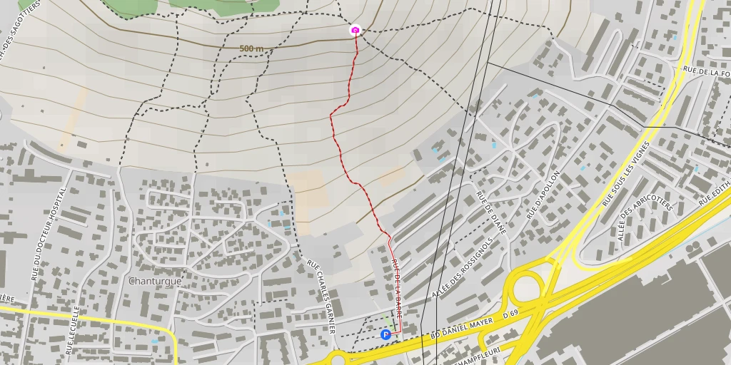 Map of the trail for Sente de Blanzat - Clermont-Ferrand