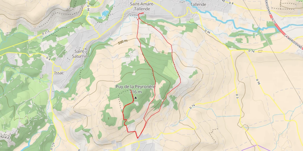 Map of the trail for Vue de la Vallée de la Monne