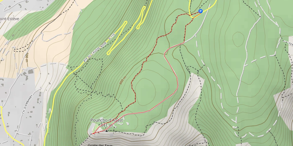 Carte de l'itinéraire :  Millau - Puncho d'Agast