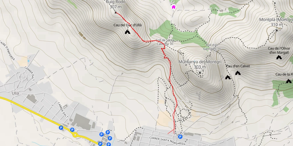 Map of the trail for Puig Rodó