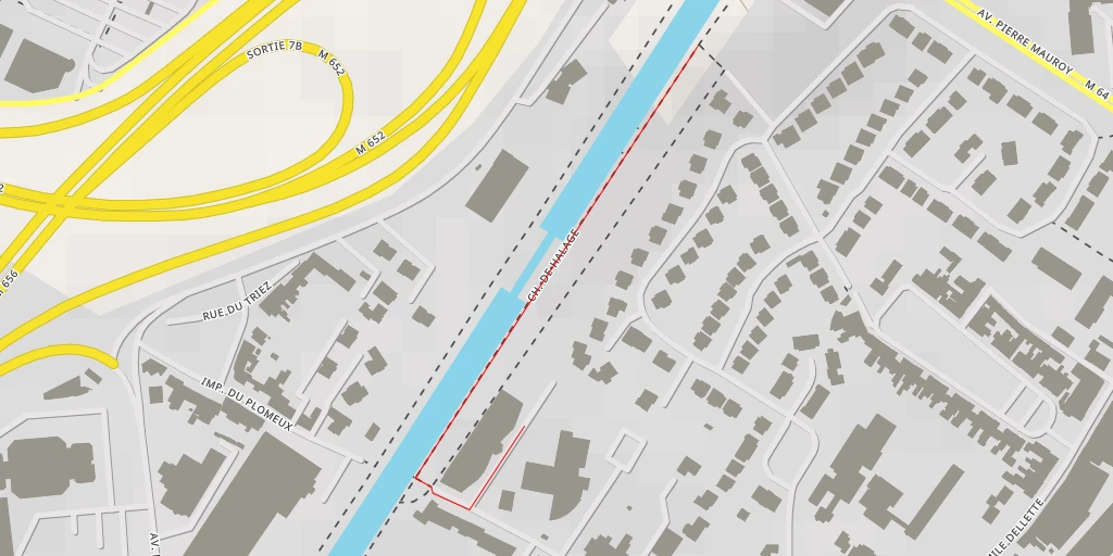 Carte de l'itinéraire :  Chemin de Halage - Chemin de Halage