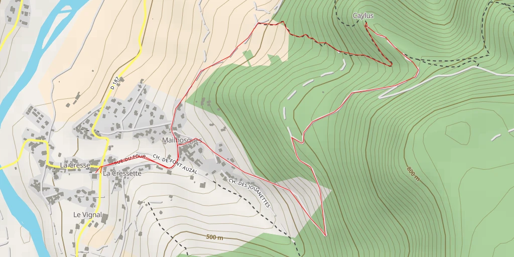 Carte de l'itinéraire :  Vers le belvédère