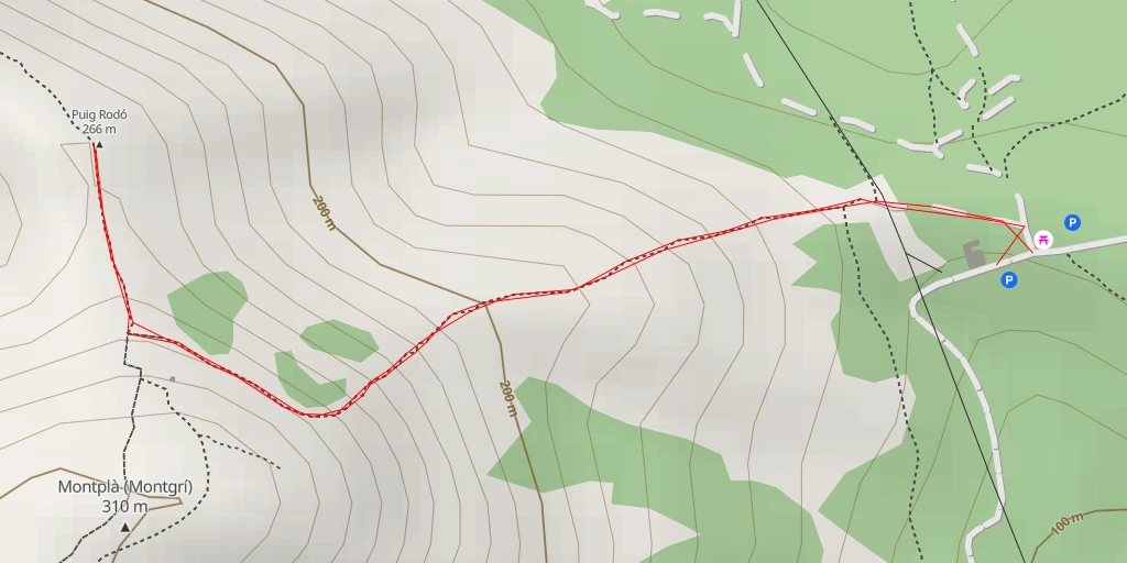 Carte de l'itinéraire :  Puig Rodó