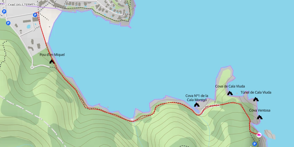 Map of the trail for Punta Ventosa