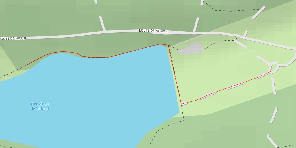 Map of the trail for Plan d'eau de Niffond