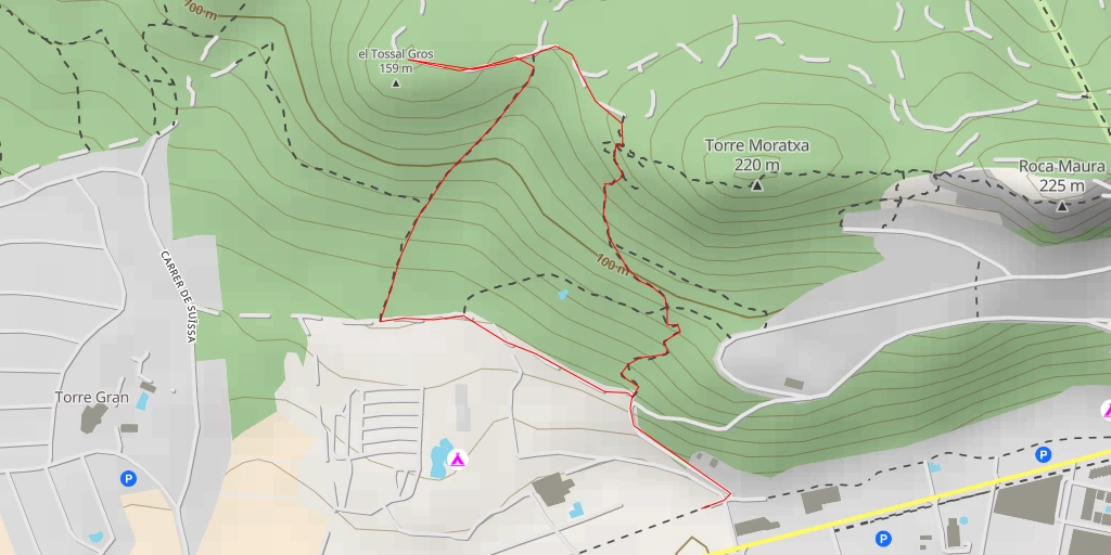 Carte de l'itinéraire :  el Tossal Gros