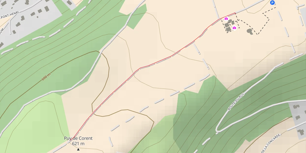 Map of the trail for Puy de Corent