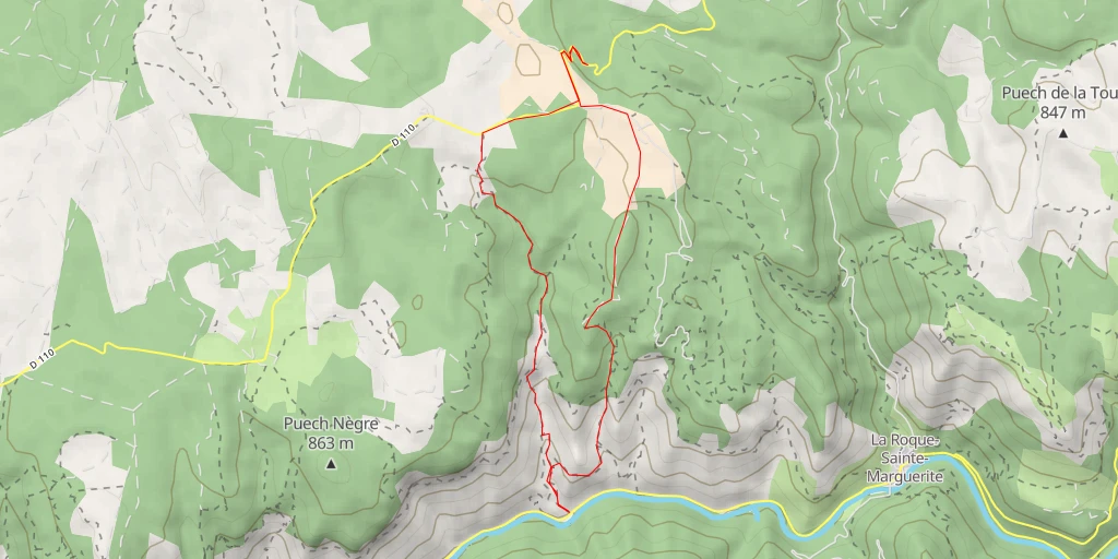 Carte de l'itinéraire :  Puits des Fangettes