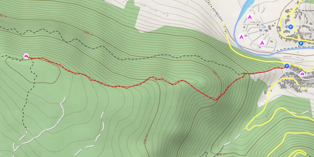 Map of the trail for Côte 815