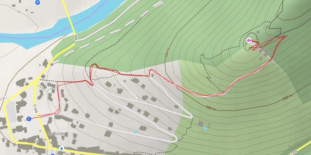 Map of the trail for Rocher de Capluc