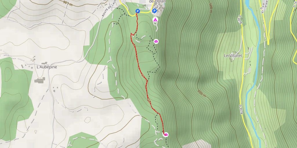 Carte de l'itinéraire :  Vers Le Cambon - Massegros Causses Gorges