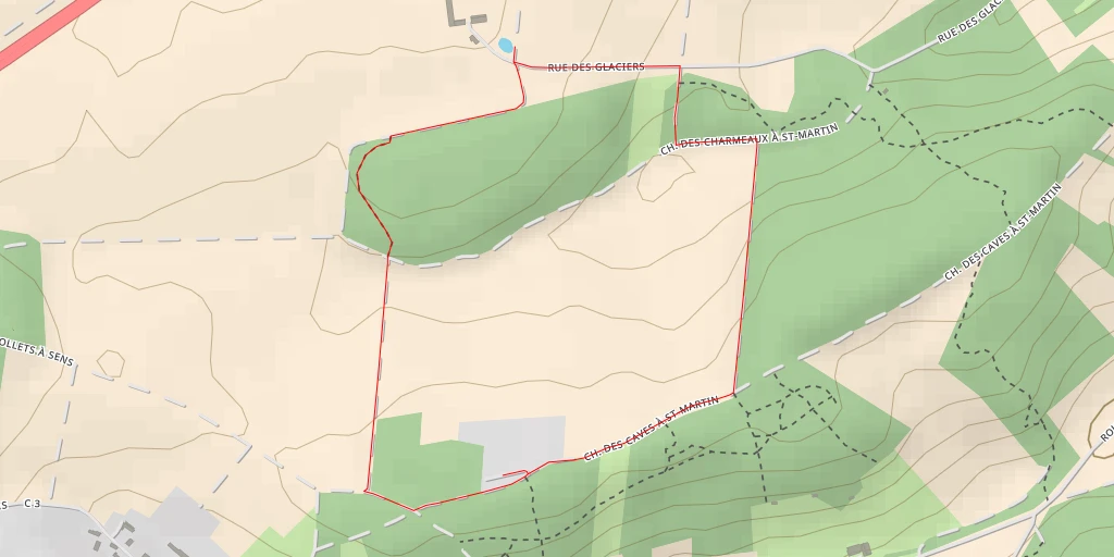 Map of the trail for Rue des Glaciers - Rue des Glaciers