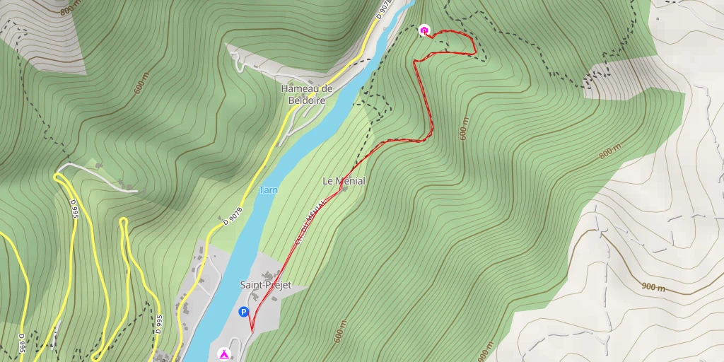 Map of the trail for AI - Le Pas de Soucy - Massegros Causses Gorges