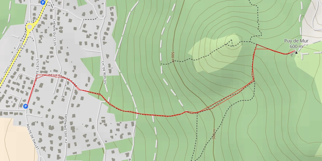 Map of the trail for Puy de Mur