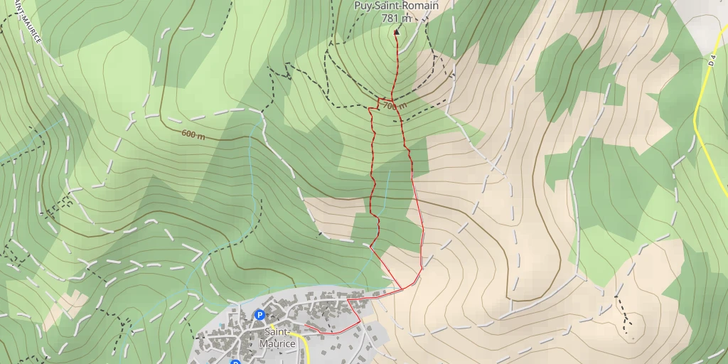 Map of the trail for Puy Saint-Romain