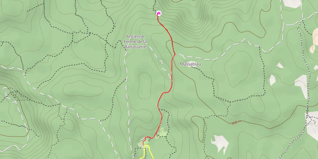 Map of the trail for AI - Aven du Curé - Veyreau