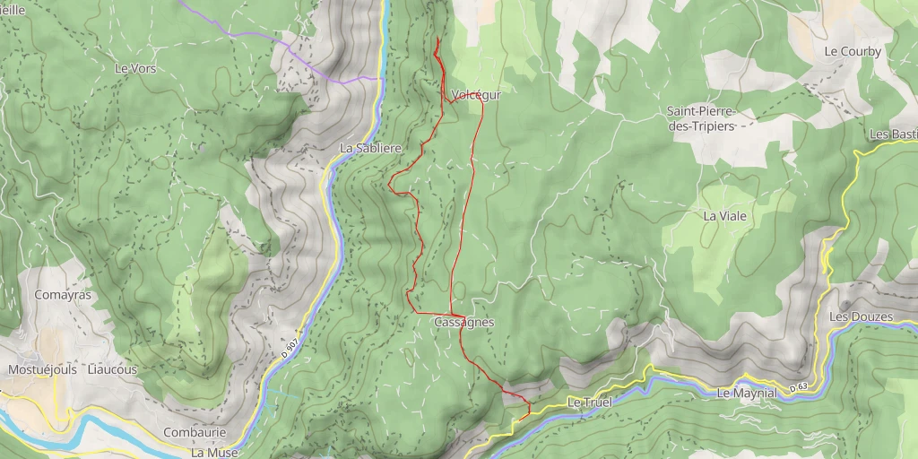 Carte de l'itinéraire :  Baousso del Biel