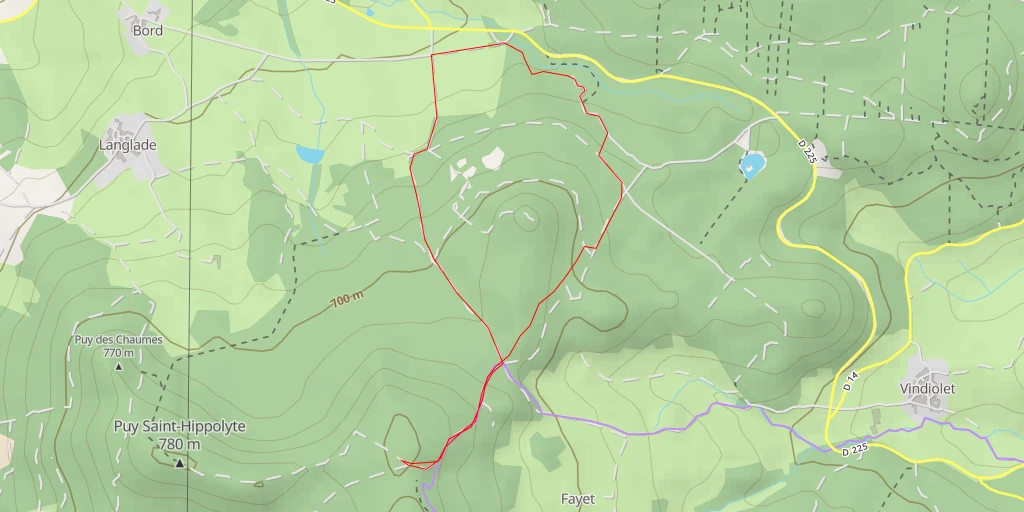 Map of the trail for Chemin des Chaumes