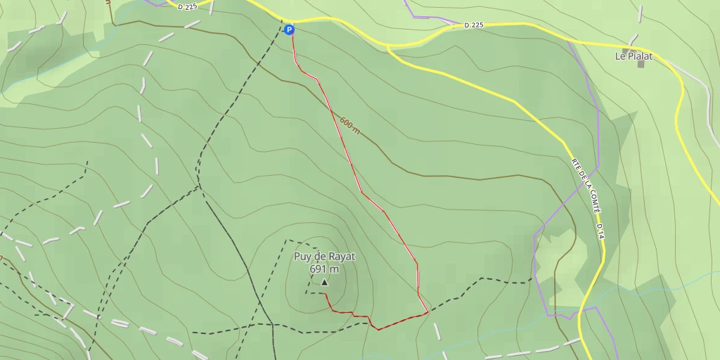 Map of the trail for Puy de Rayat