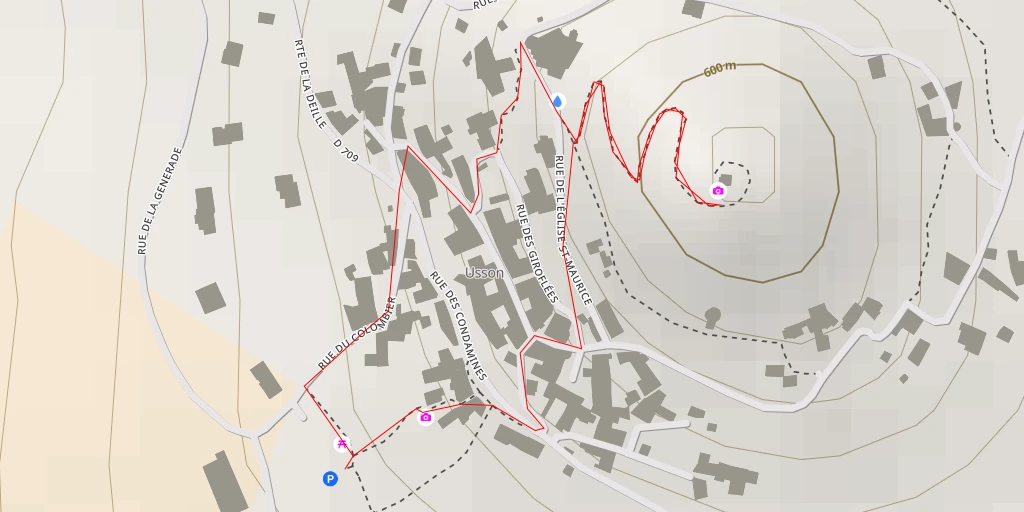 Map of the trail for Rue du Bourgealat