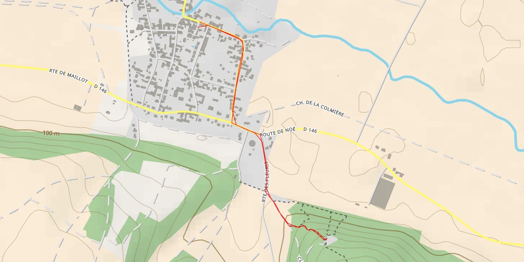 Map of the trail for Parapente Decollage Malay le grand