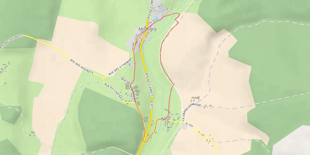 Map of the trail for Rue des 2 Nièvres - Rue des 2 Nièvres