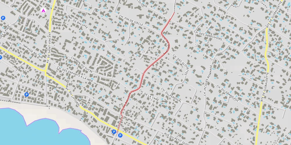 Carte de l'itinéraire :  Chemin de Baluffe