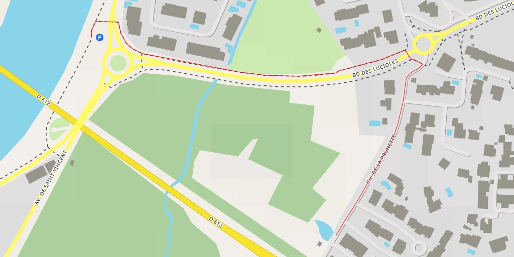 Carte de l'itinéraire :  Chemin de la Prunette - Chemin de la Prunette