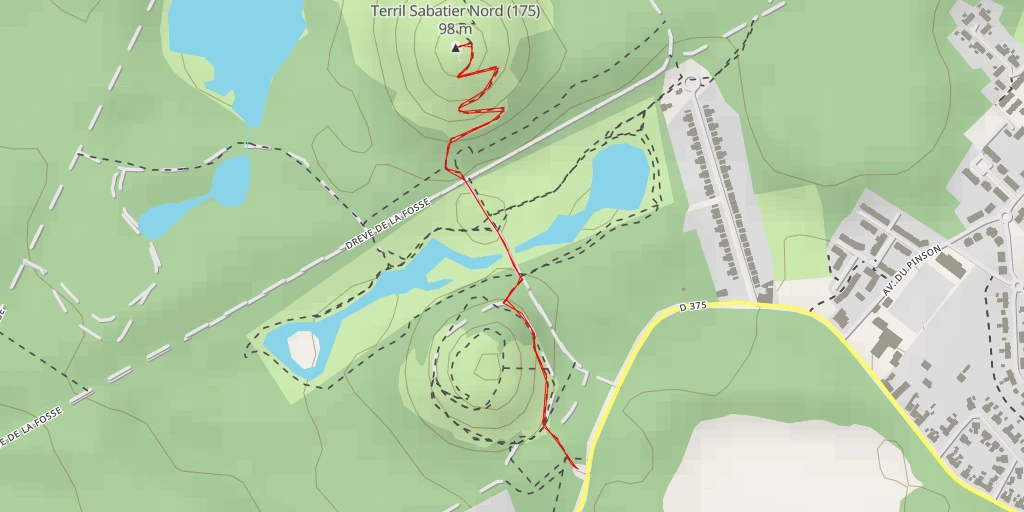 Map of the trail for AI - Terril Sabatier Nord (175)