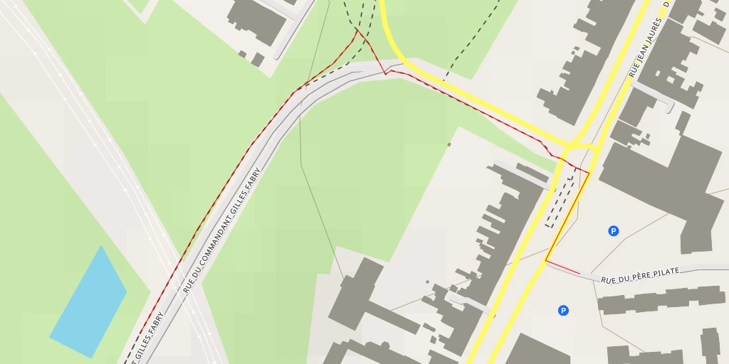 Map of the trail for Rue du Commandant Gilles Fabry - Rue du Commandant Gilles Fabry