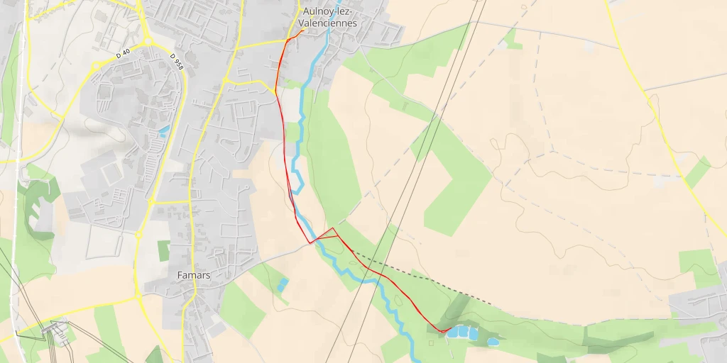 Map of the trail for Chemin de Famars - Chemin de Famars