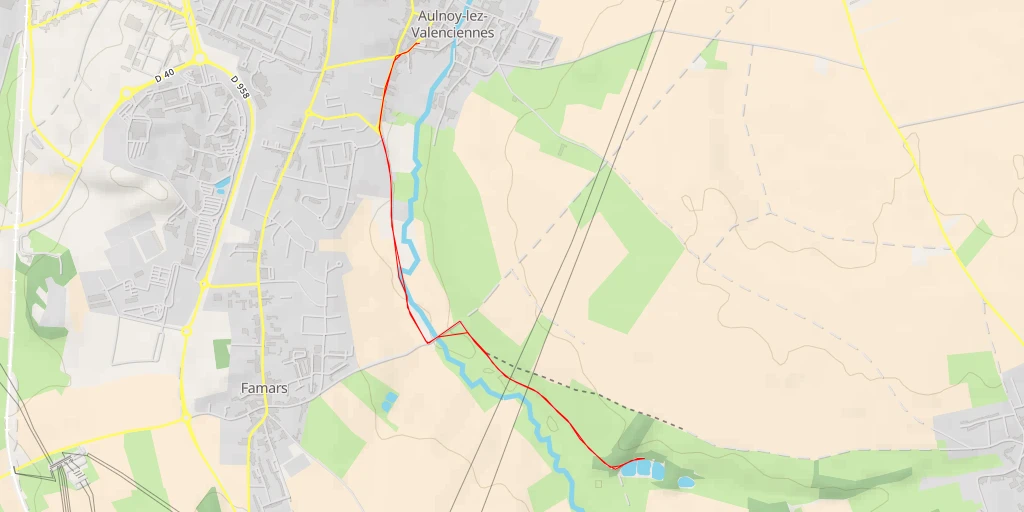 Carte de l'itinéraire :  Chemin de Famars - Chemin de Famars