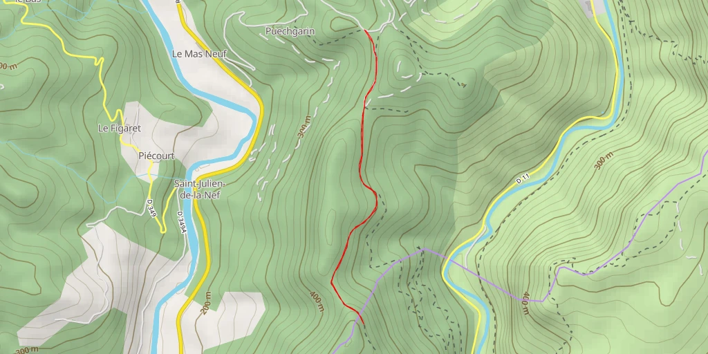 Carte de l'itinéraire :  Mont Méjan