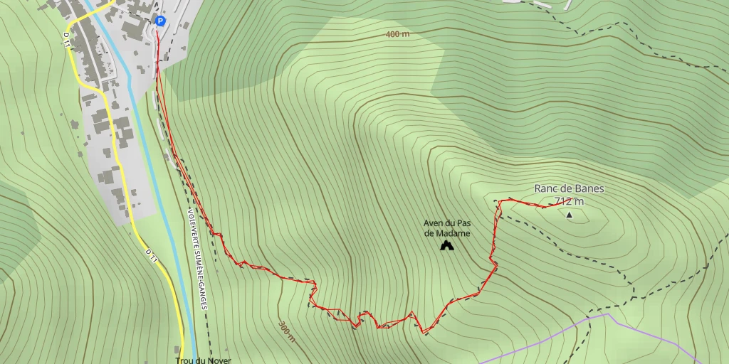 Map of the trail for AI - Ranc de Banes