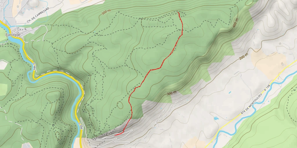 Map of the trail for AI - Aven - Moulès-et-Baucels