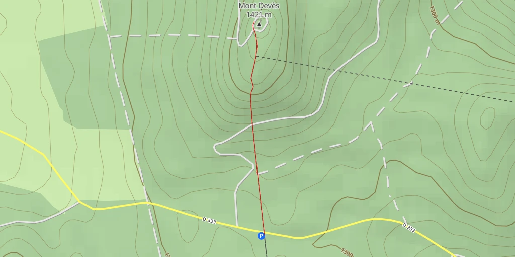 Map of the trail for Mont Devès