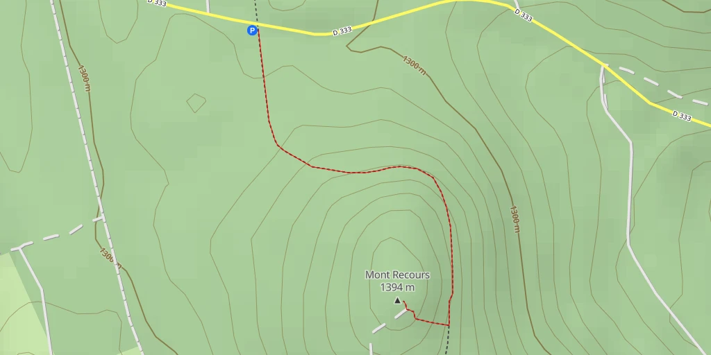 Map of the trail for Mont Recours