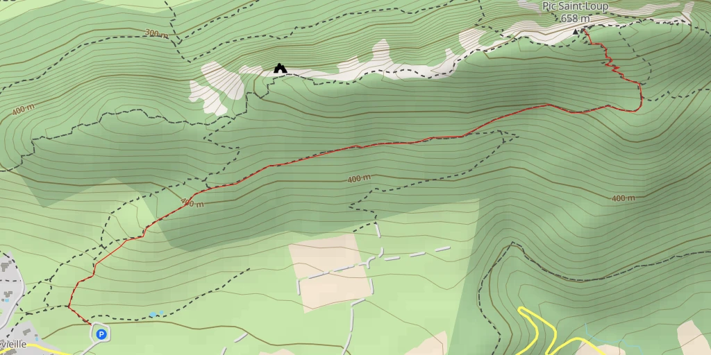 Map of the trail for Pic Saint Loup Versant S - Voie Normale