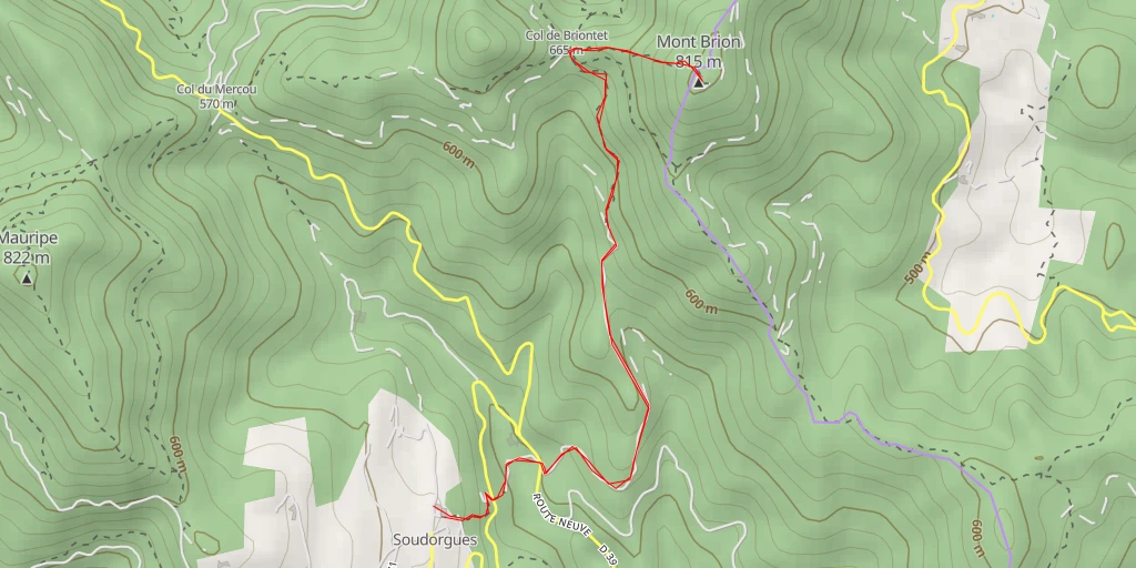 Map of the trail for AI - Mont Brion