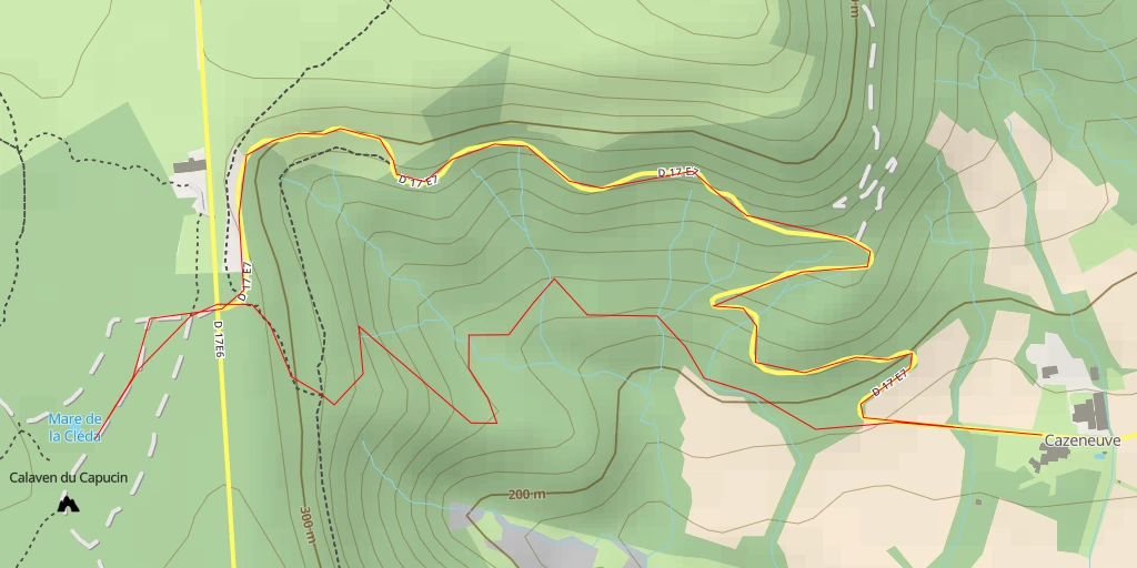 Carte de l'itinéraire :  Mare de la Cléda