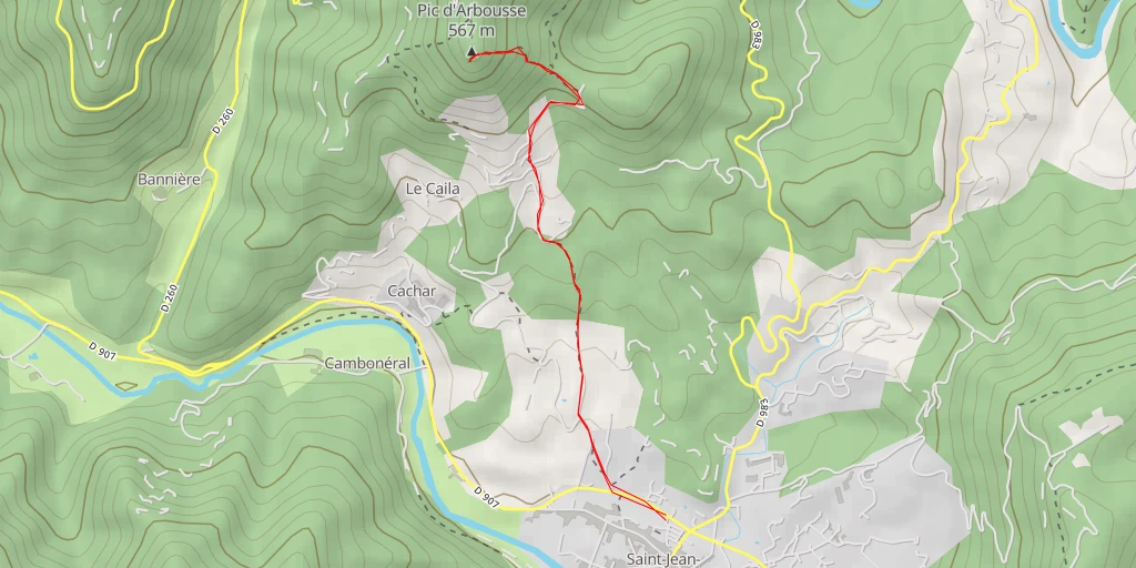 Map of the trail for Chemin d'Arbousse